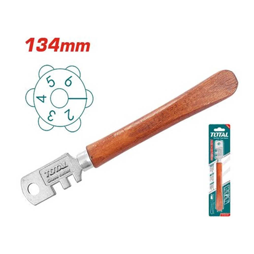 CORTAVIDRIO 130MM 6 RUEDAS MANGO MADERA TOTAL (THT561301)