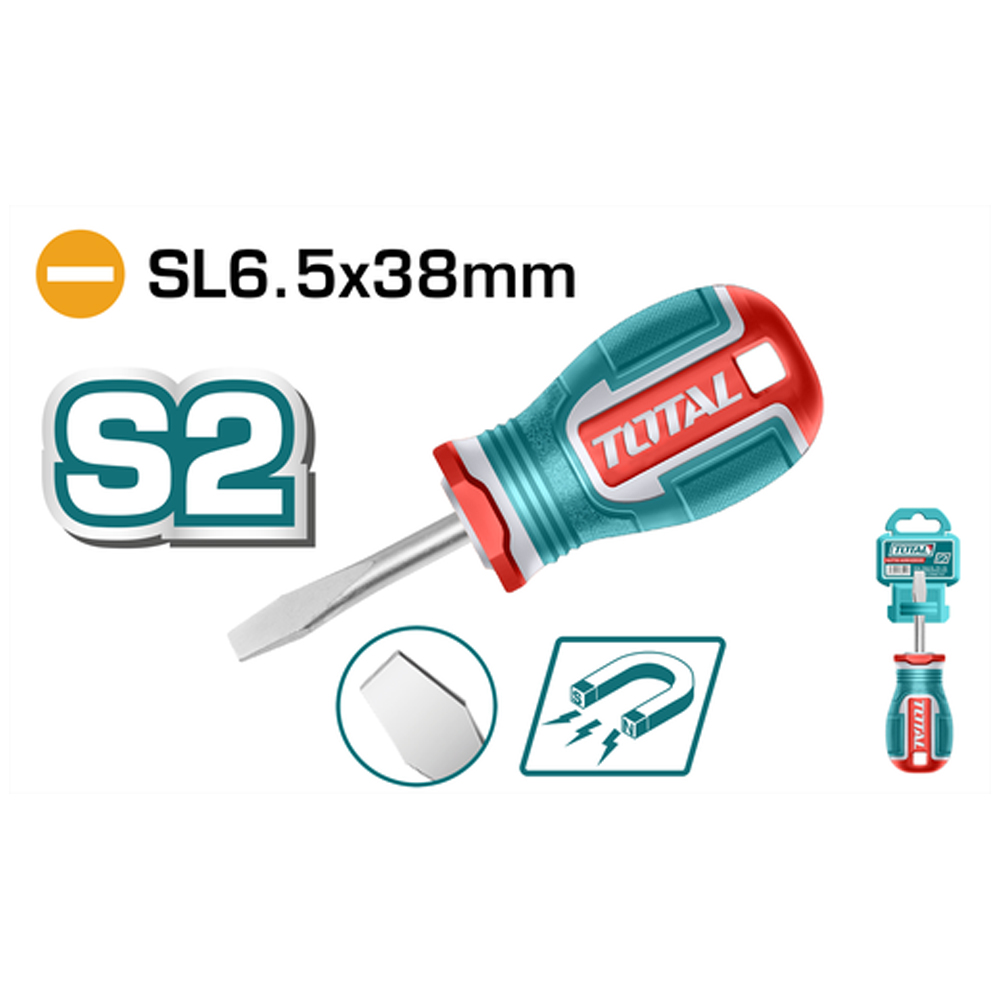 DESTORNILLADOR 1/4X1 1/2" PUÑO (-) PUNTA IMANTADA INDUSTRIAL SUPER TOTAL  (TSDSL6038)
