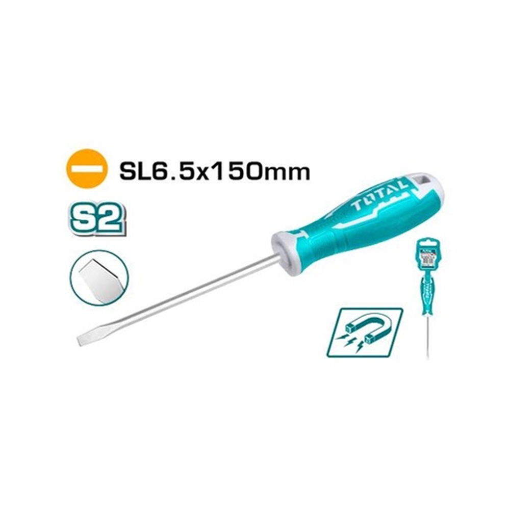 DESTORNILLADOR 1/4X6"(-) PUNTA INMANTADA INDUSTRIAL TOTAL (THT266150)