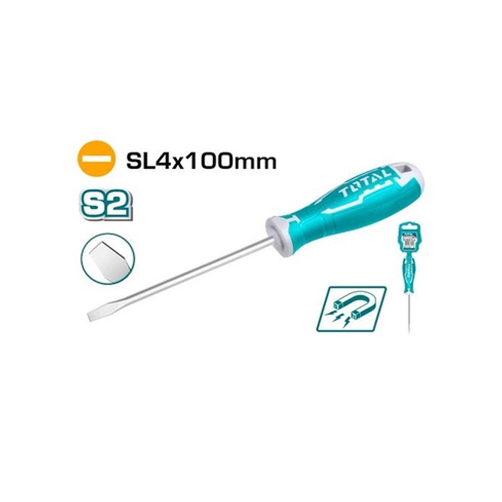 DESTORNILLADOR 4X100MM (-) PUNTA INMANTADA INDUSTRIAL TOTAL (THT264100)