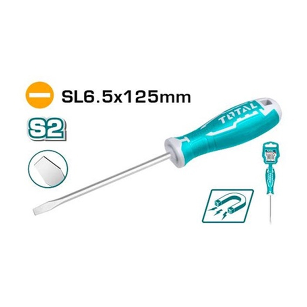 DESTORNILLADOR 65X125MM (-) PUNTA INMANTADA INDUSTRIAL TOTAL (THT266125)