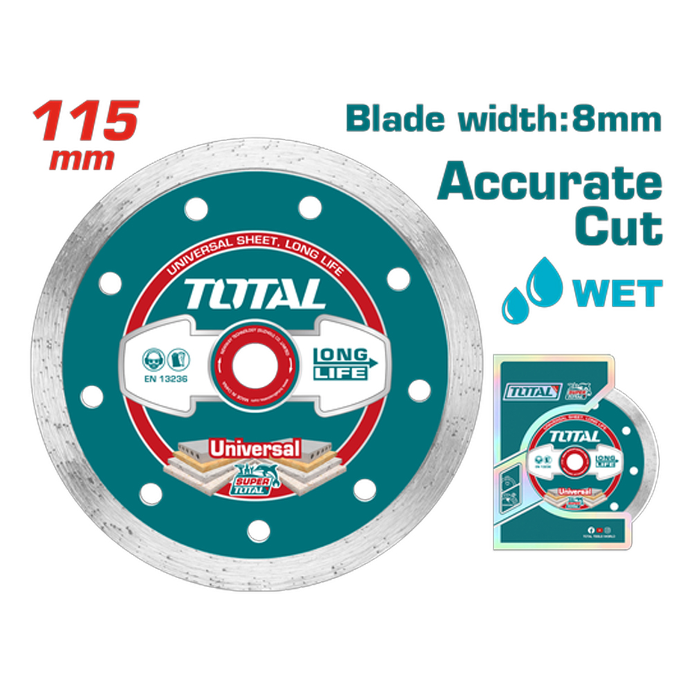 DISCO DE CORTE DIAMANTADO CONTINUO  4 1/2 115MM TOTAL (TAC2121153)