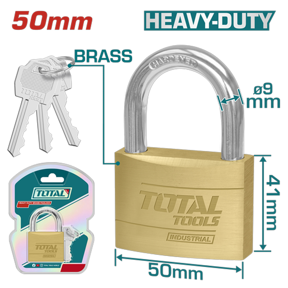 CANDADO 50MM DORADO INDUSTRIAL SUPER TOTAL (TLK32502)