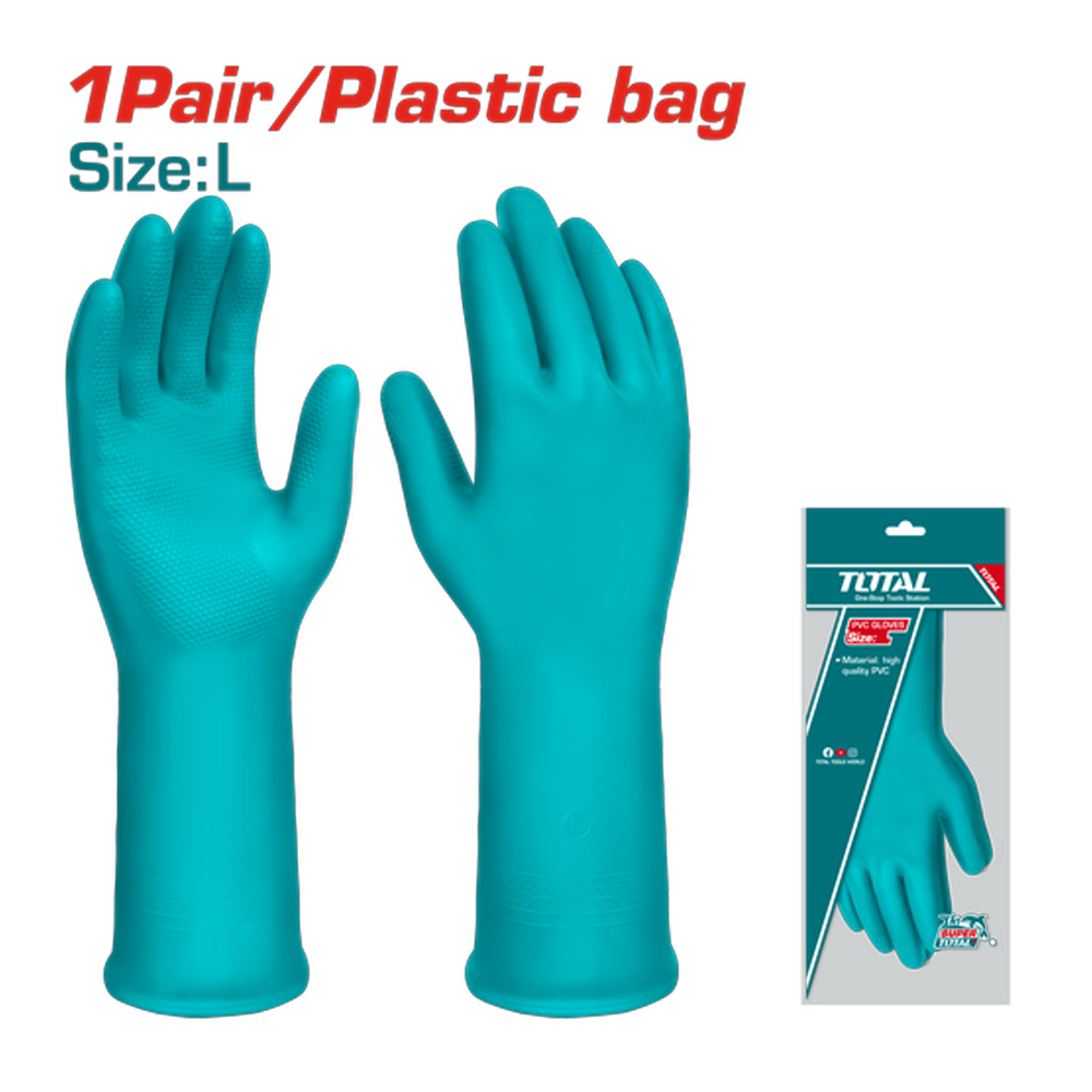 GUANTE INDUSTRIAL PVC TALLA L TOTAL (TSP1801)