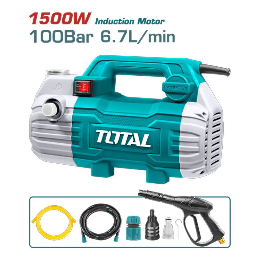 HIDROLAVADORA DE ALTA PRESION 1500W 110-120V 100 BAR (1450PSI) INCLUYE ACCESORIOS INDUSTRIAL SUPER TOTAL (UTGT11236)