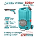 HIDROLAVADORA PORTATIL 40V 1160PSI INDUSTRIAL NO INCLUYE BATERIA NI CARGADOR TOTAL (TPWLI4006)