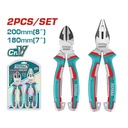 JUEGO DE  ALICATE 8" + CORTA FRIO 7" INDUSTRIAL SUPER TOTAL (THT2K0206)