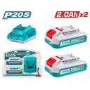 KIT DE 2 BATERIAS 2.0AH + CARGADOR DE 20V INDUSTRIAL TOTAL (UTFBCPK2212)