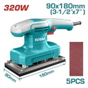 LIJADORA DE PALMA 3- 1/2"X 7" 320W INCLUYE 5 LIJAS INDUSTRIAL  SUPER  TOTAL (UTF1301836)