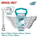 LLAVE MIXTA CON RACHE FLEXIBLE 8 - 19 MM JUEGO X 8 PZS SUPER SELECT TOTAL (THT102RK586)