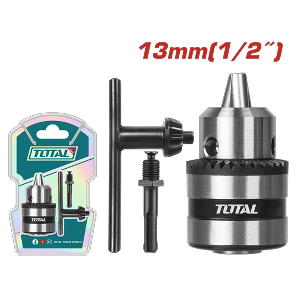 MANDRIL TALADRO 1/2" (13MM) + ADAPTADOR DE SDS PLUS  SUPER TOTAL (TAC451301.1)