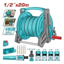 MANGUERA DE JARDIN 20 MTS CON CARRETE INCLUYE ACCESORIOS TOTAL (THHR20124)