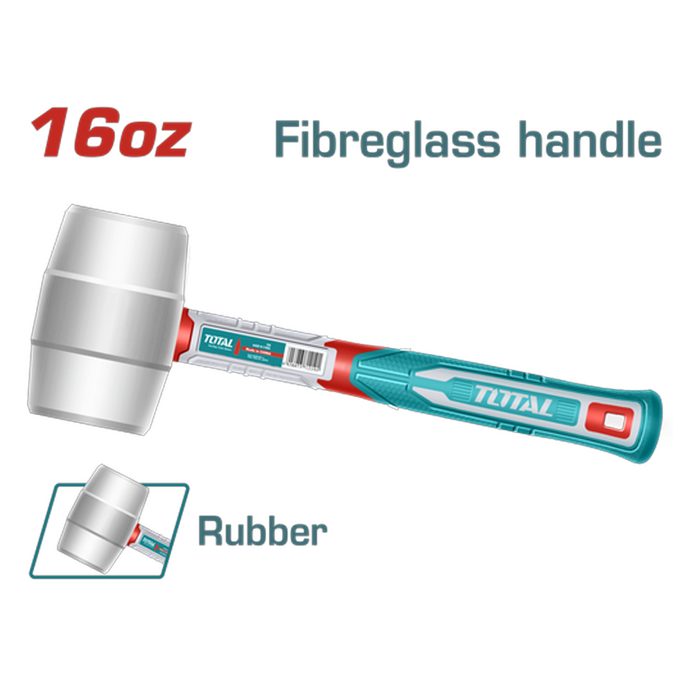 MARTILLO CHIPOTE 16OZ INDUSTRIAL BLANCO MANGO FIBRA VIDRIO SUPER TOTAL (THRUH6916)
