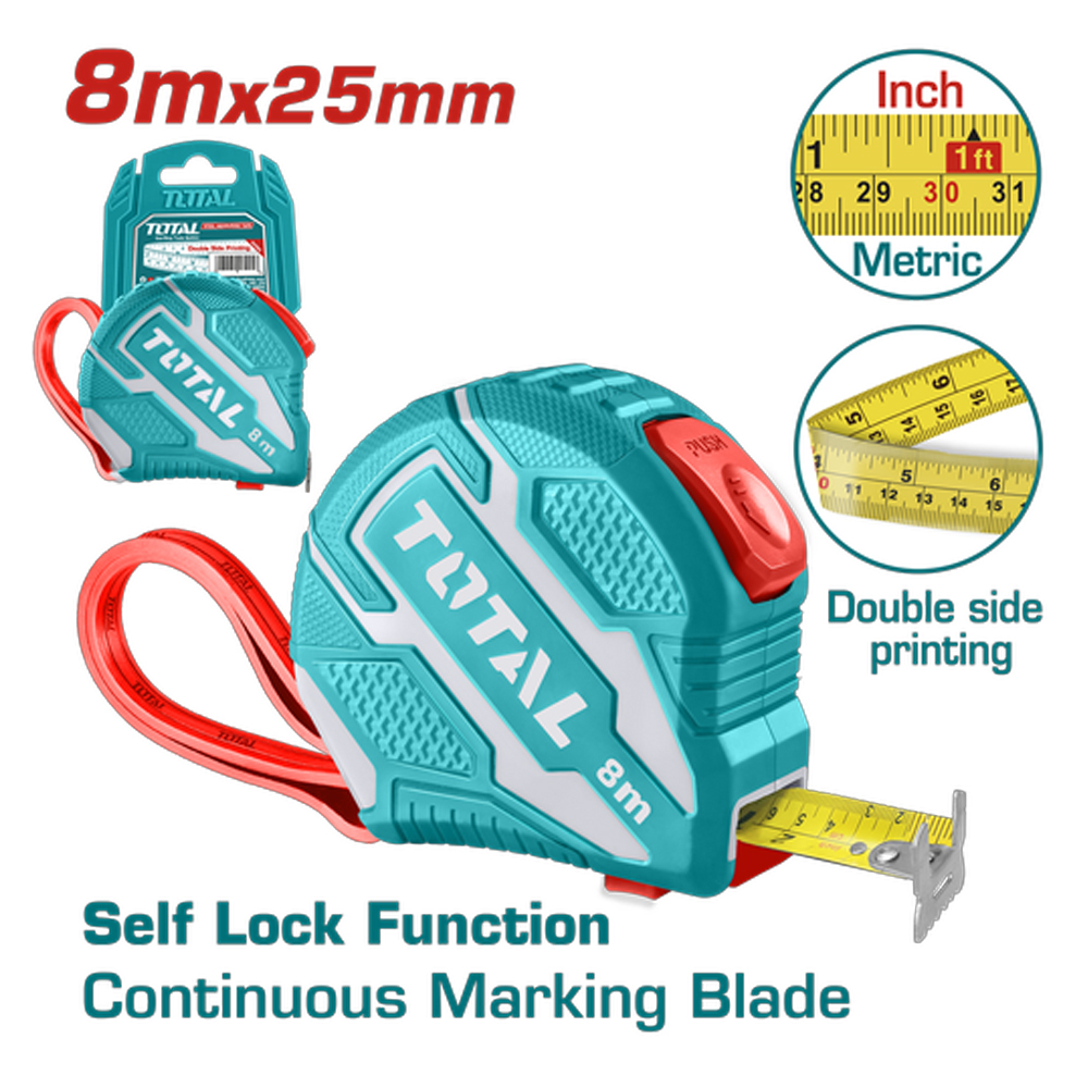 METRO 8 MTS HOJA 25MM SUPER TOTAL (TMT126281)