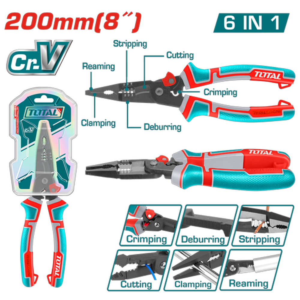 PINZA MULTIFUNCIONAL 8" INDUSTRIAL TOTAL (THTMF286)