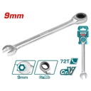 LLAVE MIXTA 9MM CON RACHE CR/V INDUSTRIAL SUPER TOTAL (TCSPAR091)