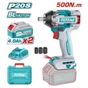 PISTOLA IMPACTO INALAMBRICA 1/2 20V 500 NM INCLUYE 2 BATERIAS 1 CARGADOR SUPER TOTAL (UTIWLI2050)