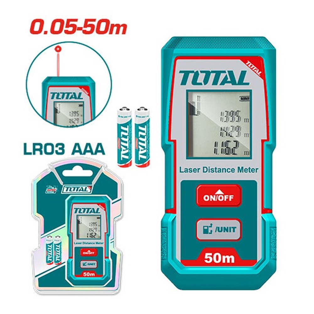 MEDIDOR DE DISTANCIAS LASER 50MTS  INDUSTRIAL SUPER TOTAL (TMT55016)