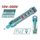 PROBADOR DE CORRIENTE DIGITAL 12V - 300V  INDUSTRIAL SUPER  TOTAL (THTS33001)