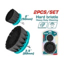 SET DE CEPILLO PARA TALADRO   3,5" JUEGO X 2 PCZ CERDA DURA INDUSTRIAL SUPER TOTAL (TACH1235)