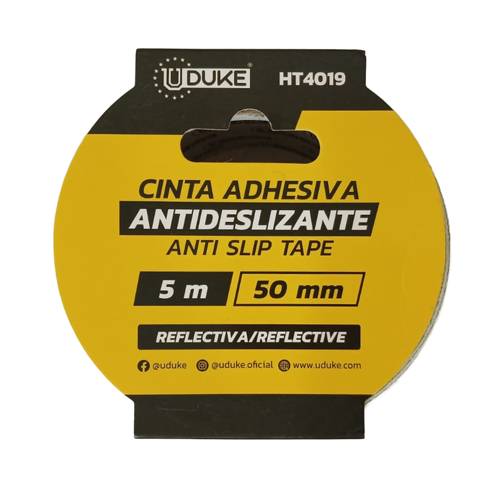 CINTA ADHESIVA ANTIDESLIZANTE 2 X 5 MTS REFLECTIVA UDUKE (HT4019)