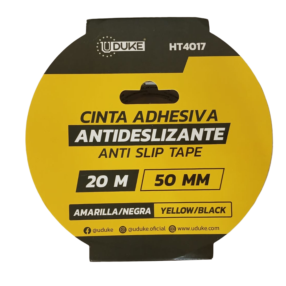 CINTA ADHESIVA ANTIDESLIZANTE 2 X 10 MTS AMARILLA Y NEGRA UDUKE (HT4017)