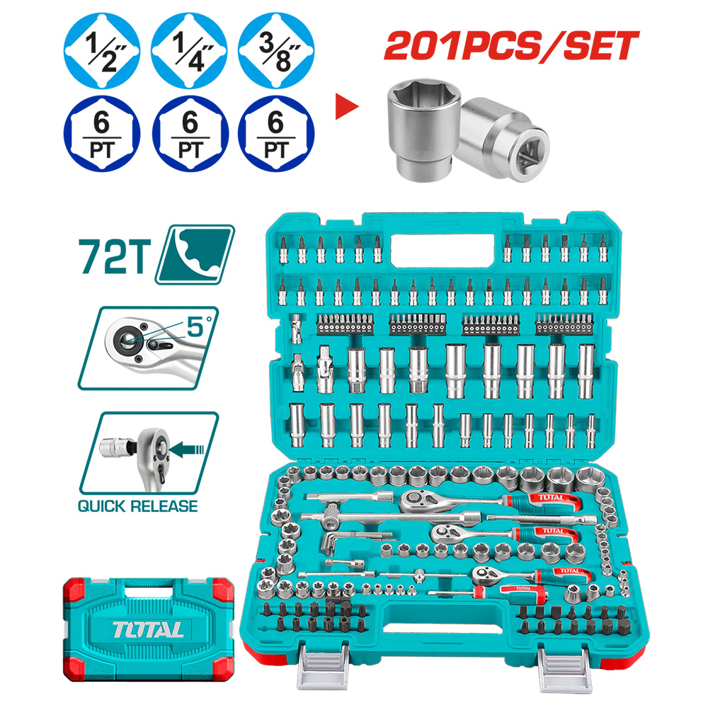 RACHE CON COPAS  1/2,1/4,3/8 X 201 PZS INDUSTRIAL SUPER TOTAL (THTS082016)