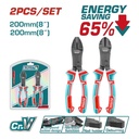 JUEGO DE ALICATES X 2 PZS (CORTAFRIO 8" ALICATE 8") INDUSTRIAL SUPER TOTAL (THT2CK221S)