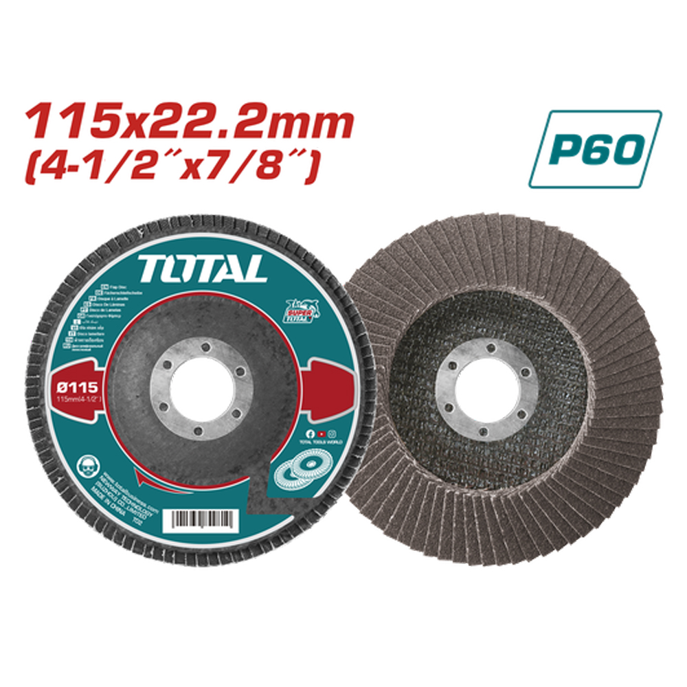DISCO FLAP 4 1/2  GRANO 60 (115X22.2MM) SUPER TOTAL (TAC6311560)