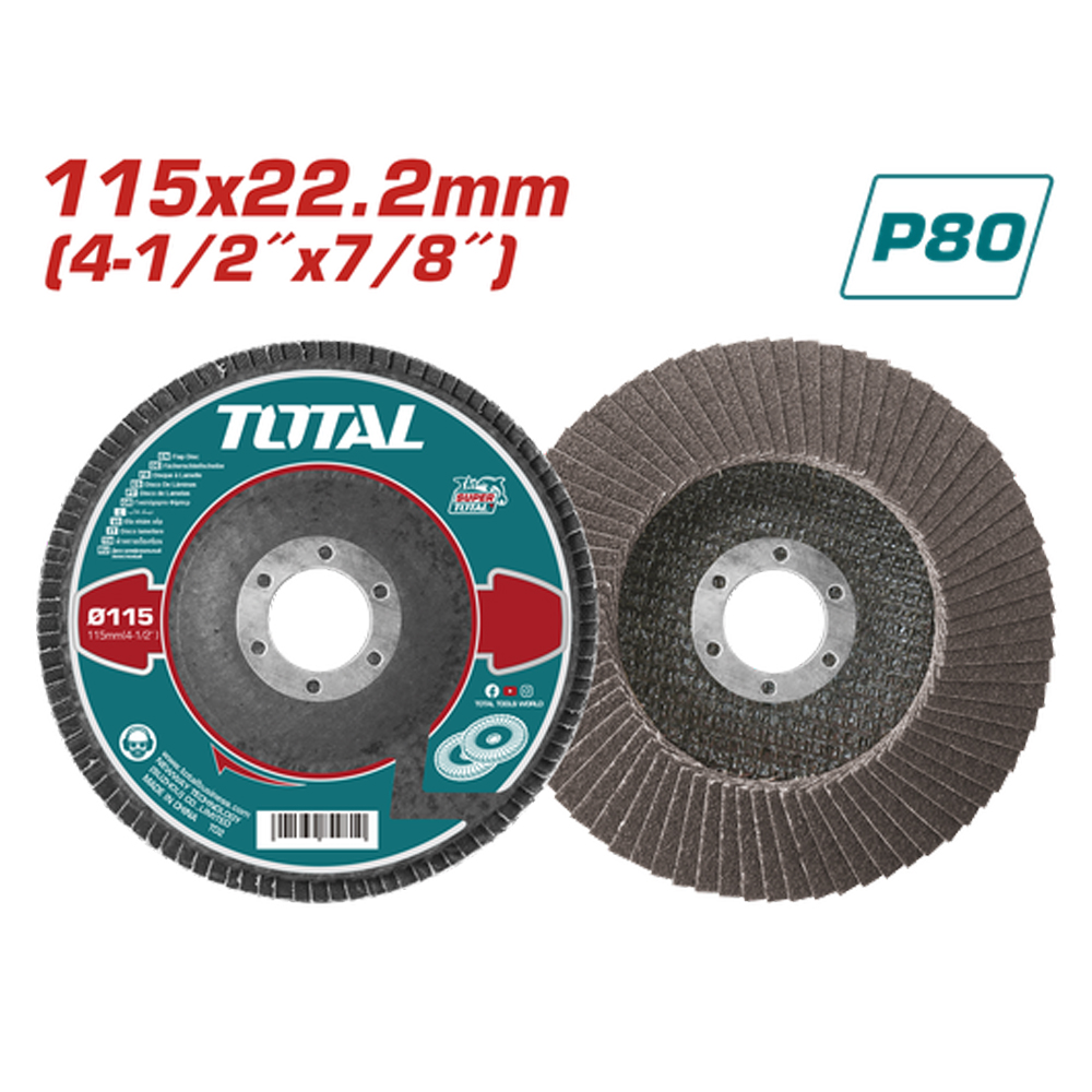 DISCO FLAP 4 1/2  GRANO 80 (115X22.2MM) SUPER TOTAL (TAC6311580)