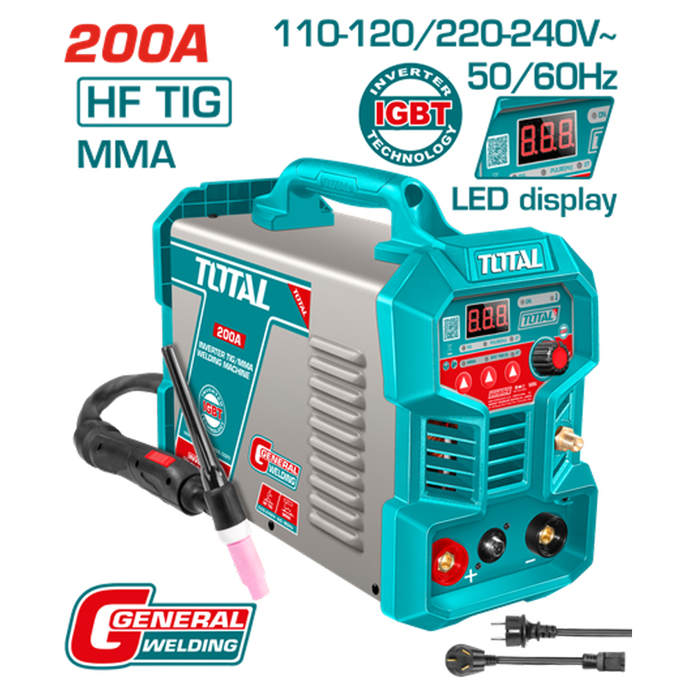 SOLDADOR INVERSOR DIGITAL 200A (MMA-HF TIG) 110-220V INDUSTRIAL SUPER TOTAL (UTIG20058)