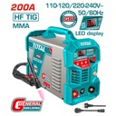 SOLDADOR INVERSOR DIGITAL 200A (MMA-HF TIG) 110-220V INDUSTRIAL SUPER TOTAL (UTIG20058)