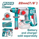 TALADRO ROTOMARTILLO SDS PLUS 7/8" 20V 4.5 JULES INCLUYE ACCESORIOS BATERIA Y CARGADOR NO INCLUIDO INDUSTRIAL SUPER TOTAL (TRHLI21228)