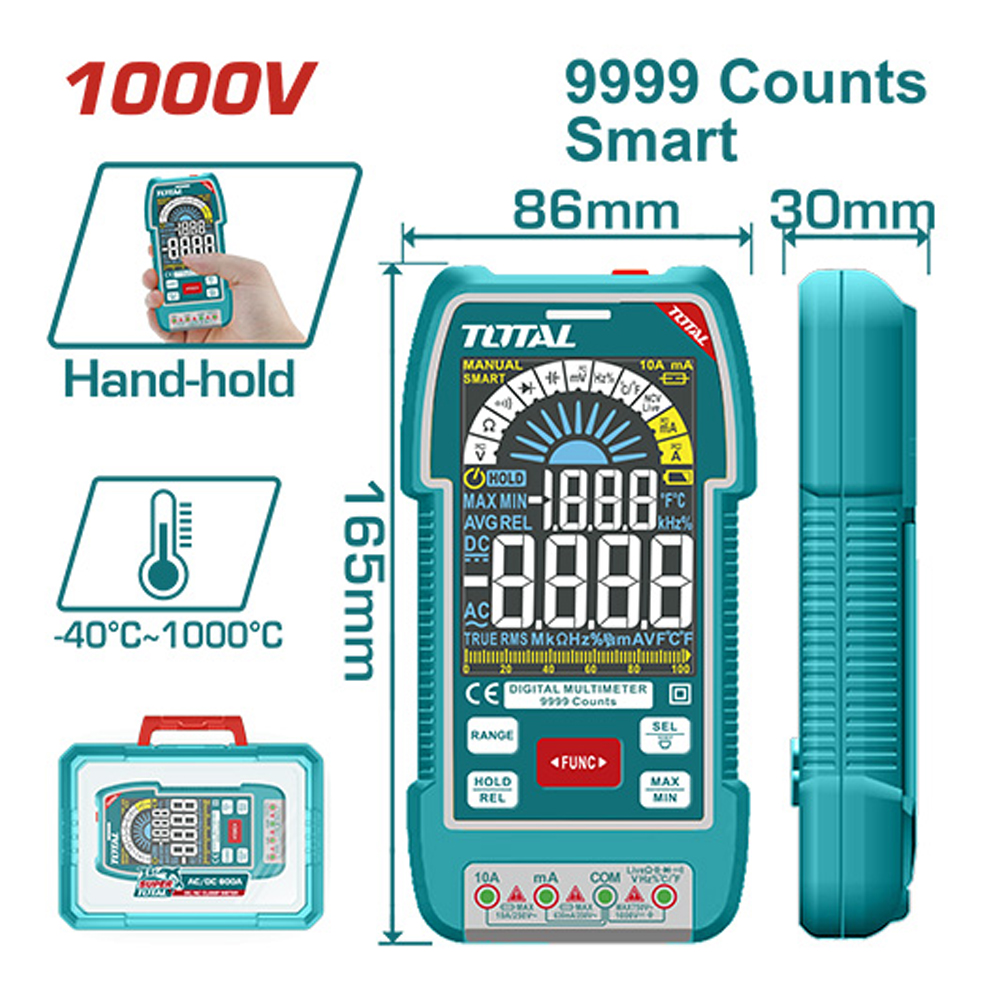 TESTER DIGITAL 1000V 9999 CONTEOS RMS INDUSTRIAL TOTAL (TMT5110004)