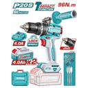 TALADRO INALAMBRICO  PERCUTOR 1/2 20V 96NM INCLUYE 2 BATERIA DE 4.0AH, CARGADOR, INCLUYE ACCESORIOS  INDUSTRIAL SUPER TOTAL (UTIDLI209686)