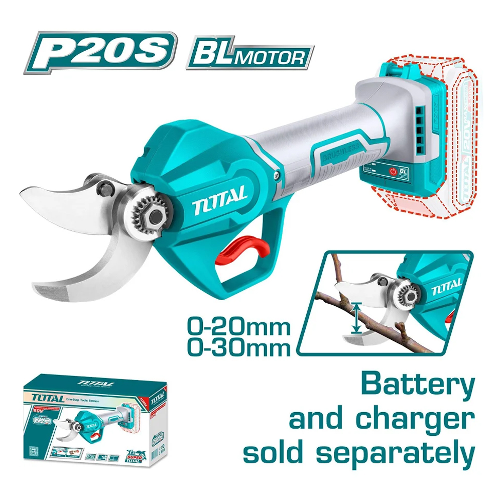 TIJERA PODAR INALAMBRICA 20V BATERIA Y CARGADOR  NO INCLUIDO INDUSTRIAL SUPER TOTAL (TSSLI20308)