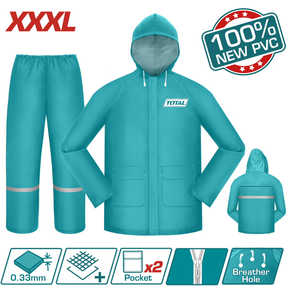 IMPERMEABLE PARA MOTO INDUSTRIAL TALLA XXXL TOTAL (THTRS031.XXXL)