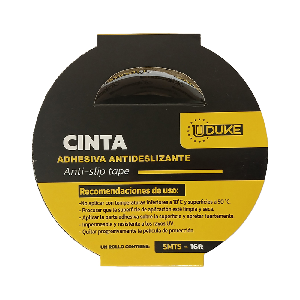 CINTA ADHESIVA ANTIDESLIZANTE 2" X 5 MTS NEGRA UDUKE (HT90182)