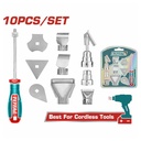 KIT DE ACCESORIOS PARA PISTOLA CALOR X 10 PZS INDUSTRIAL SUPER TOTAL (TBA1011)