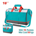 BOLSO DE HERRAMIENTAS 16 REFORZADO INDUSTRIAL CAPACIDAD MAXIMA 20KG SUPER TOTAL (THT16163)