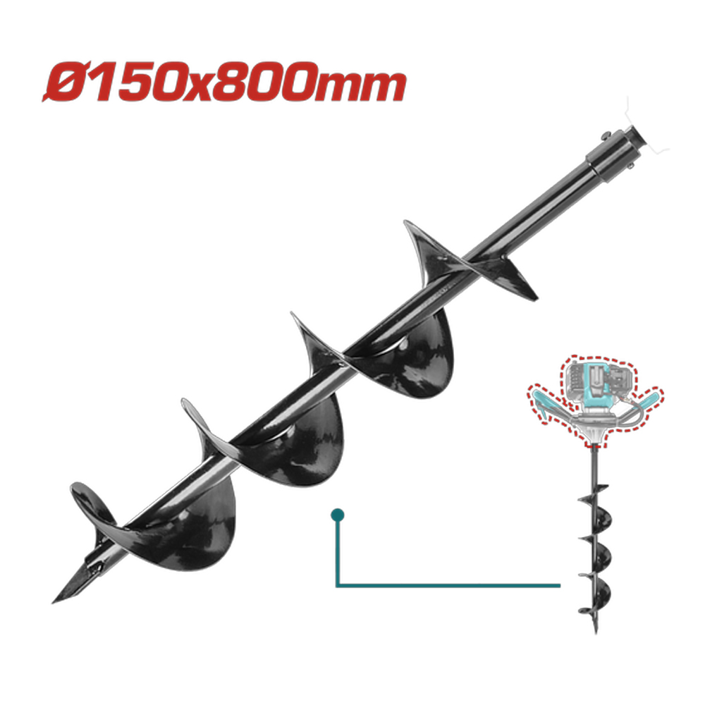 BROCA BARRENO PARA AHOYADOR 150MMX80CM SUPER TOTAL (TEA55221-2)