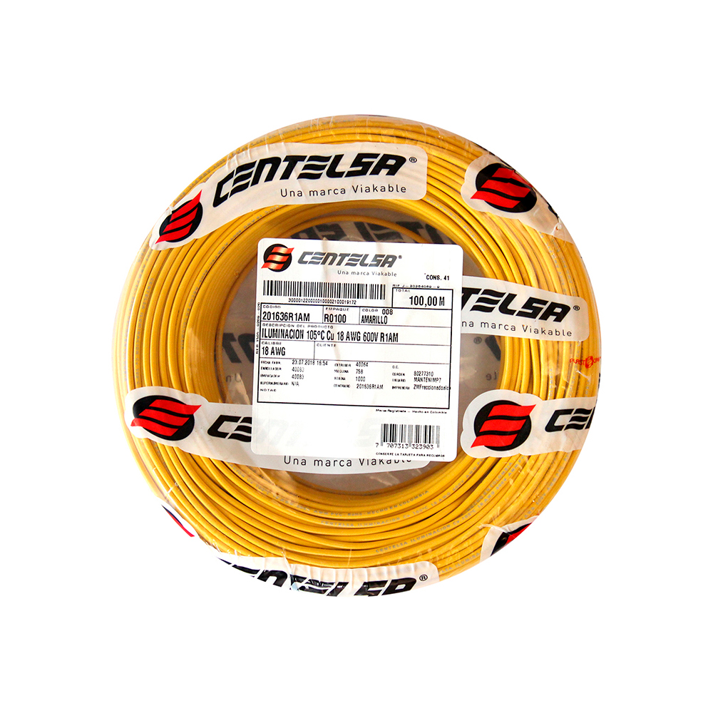 ALAMBRE RIGIDO CENTELSA 14  (AMARILLO)