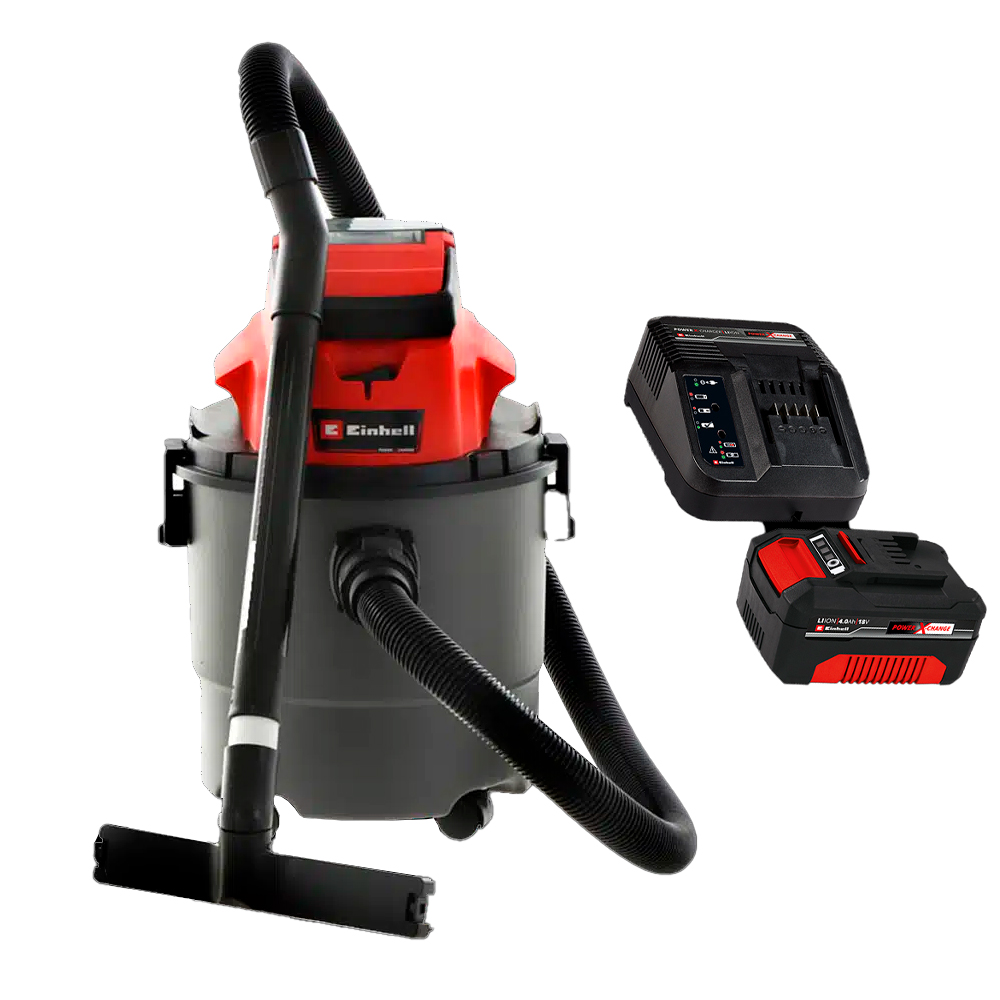 ASPIRADORA INALAMBRICA EINHELL PARA HUMEDO Y SECO (INCLUYE BATERIA 4.0AH Y CARGADOR (TC-VC 18/15 LI)(2347145)