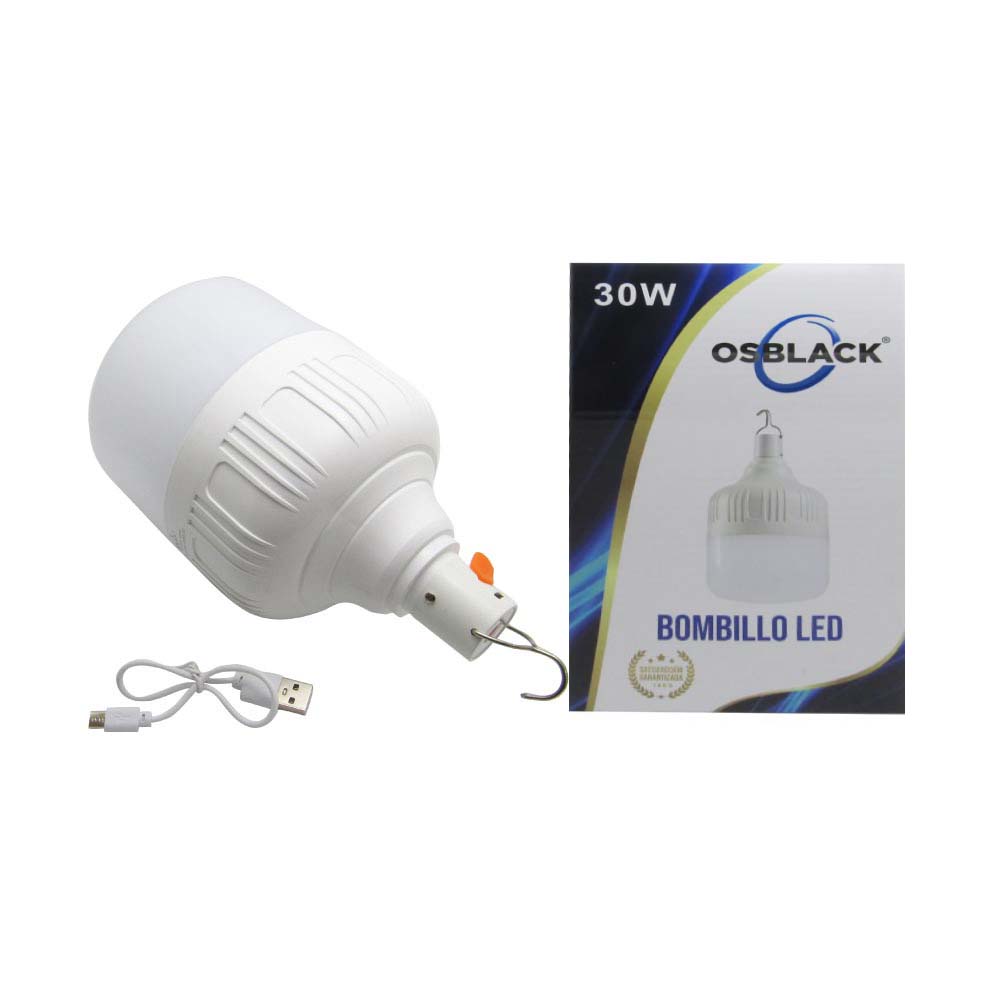 BOMBILLO LED 30W RECARGABLE DE EMERGENCIA (BBL-30