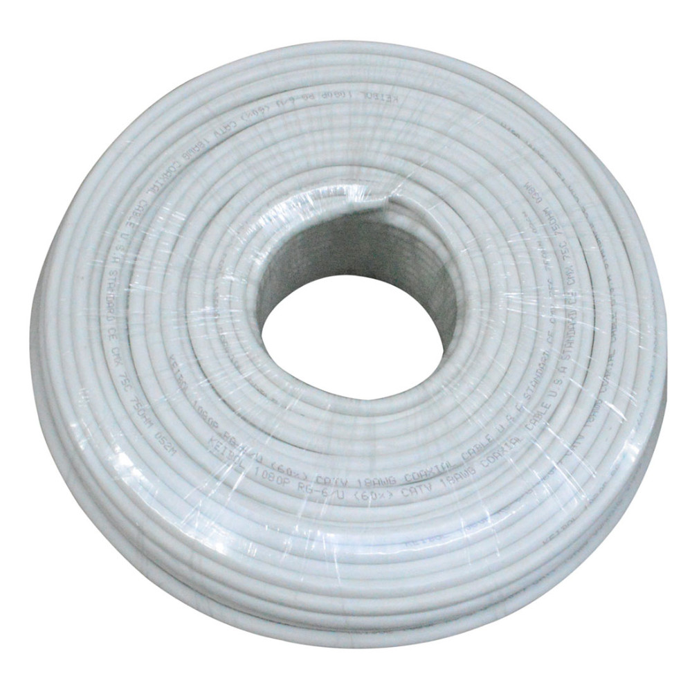 CABLE COAXIAL RG6 BLANCO KEIBOL CHIPA X 100 MTS (HT10122)