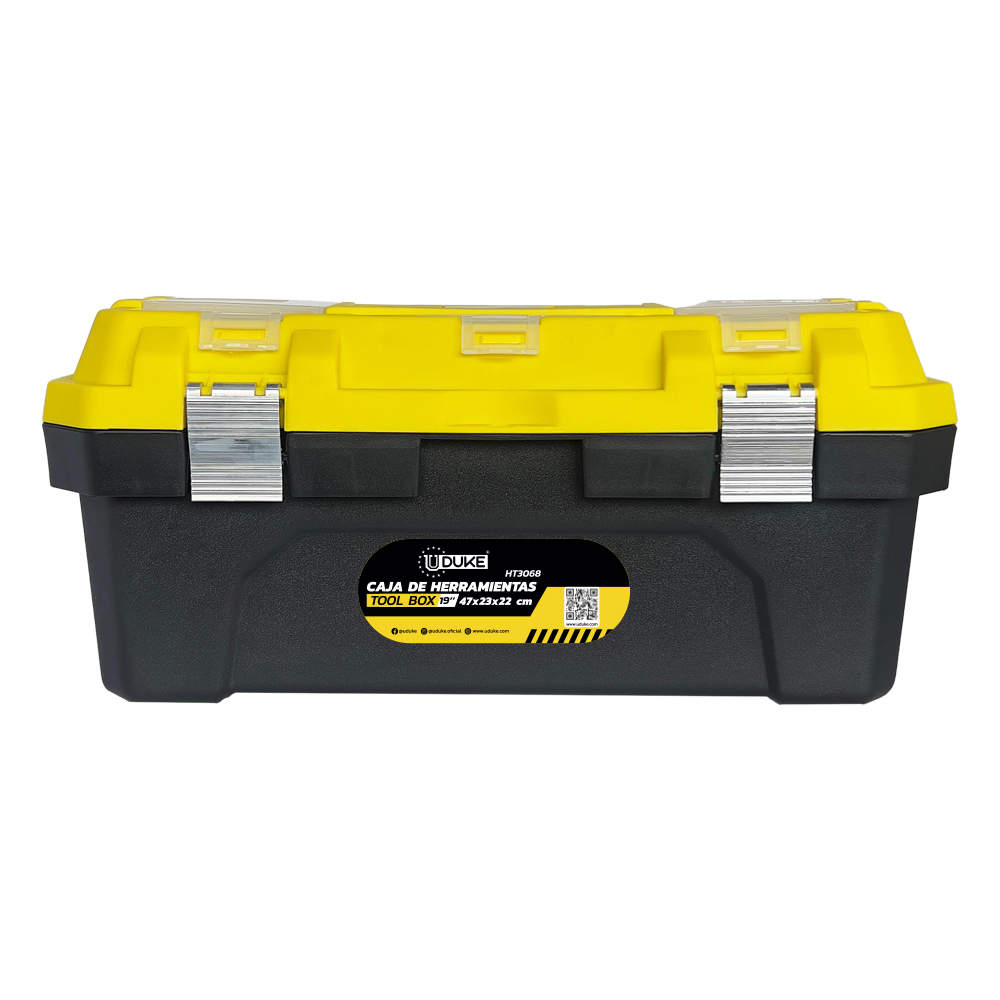CAJA HERRAMIENTA 19" PLASTICA CIERRE METALICO (47X23X22 CM) UDUKE (HT3069)
