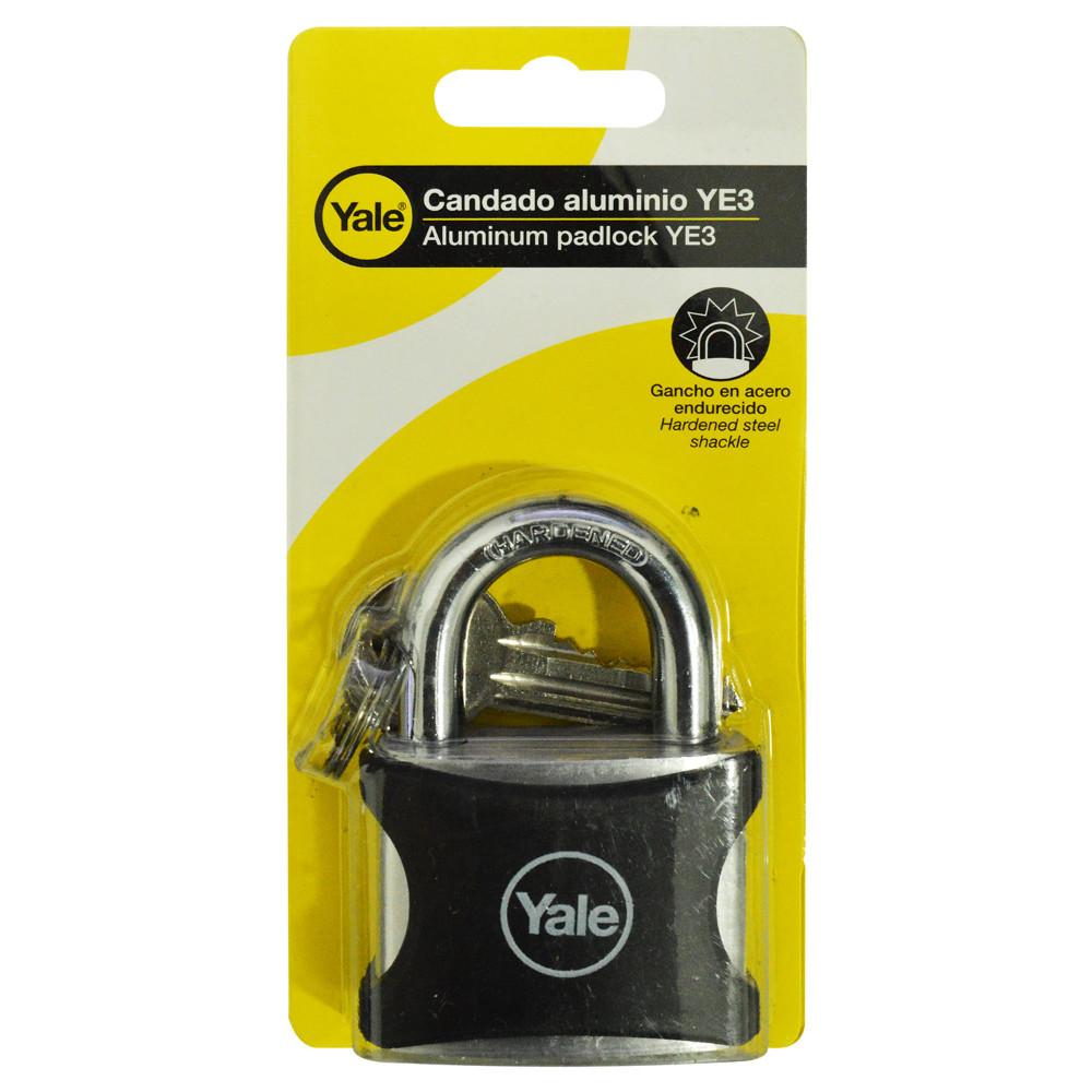 CANDADO YALE ENCAUCHETADO NEGRO 50MM ALUMINIO  (8859)