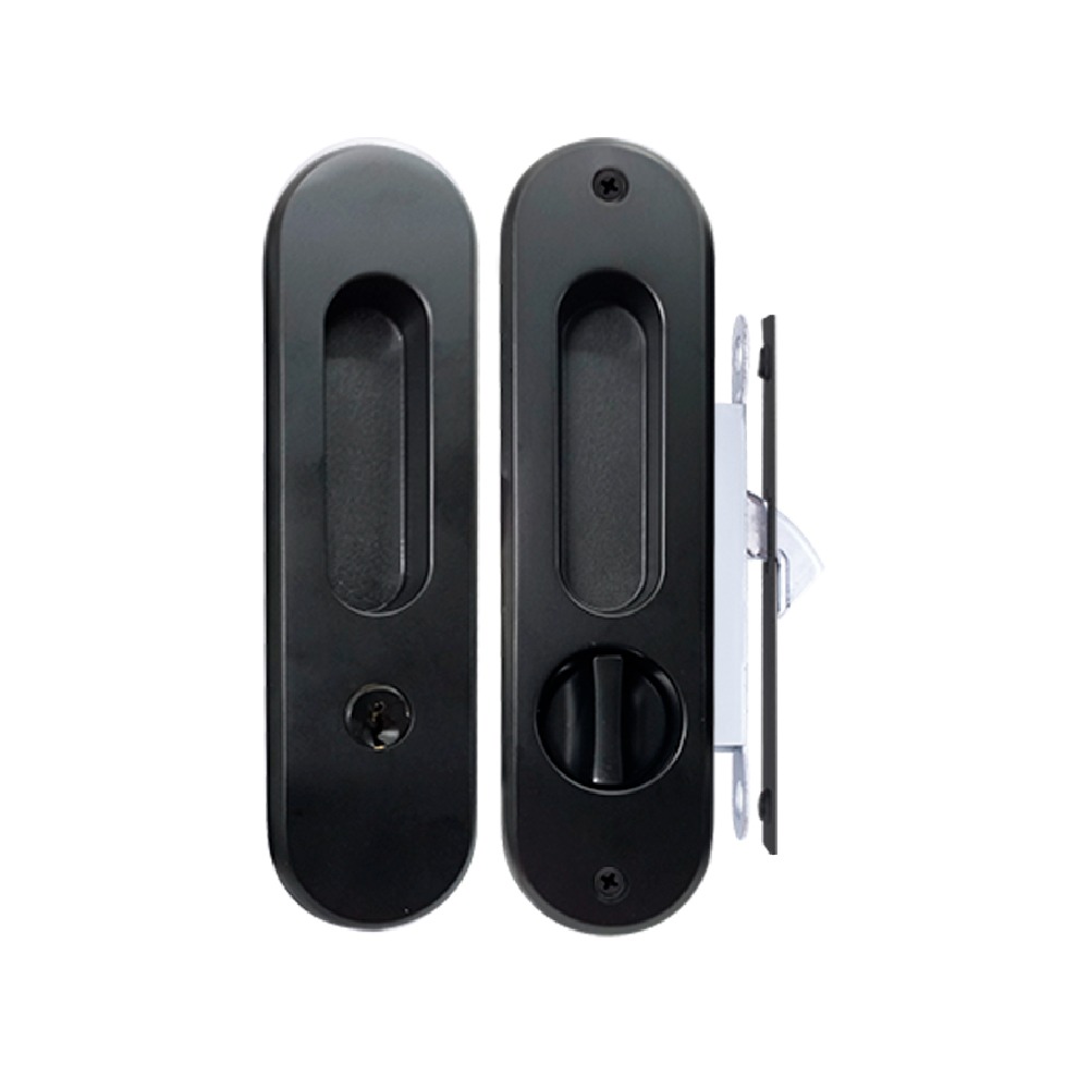 CERRADURA PARA PUERTA CORREDIZA LLAVE- PERILLA NEGRA (779302)*