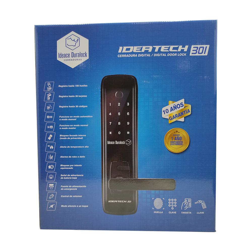 CHAPA DIGITAL  4 FUNCIONES IDEATECH 301 HUELLA - CLAVE - TARJETA - LLAVE (730101)