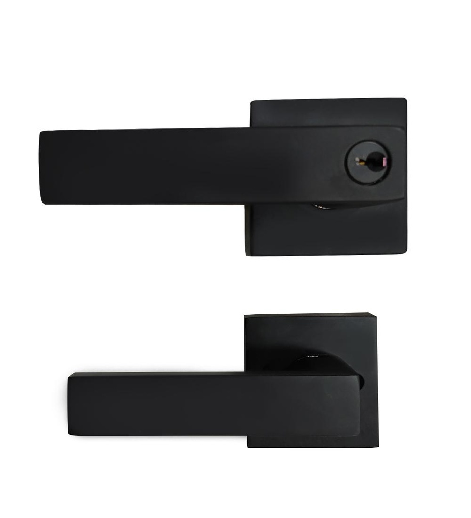 CHAPA MANIJA CUADRADA ENTRADA PRICIPAL  NEGRA GATO PESADA (736004)